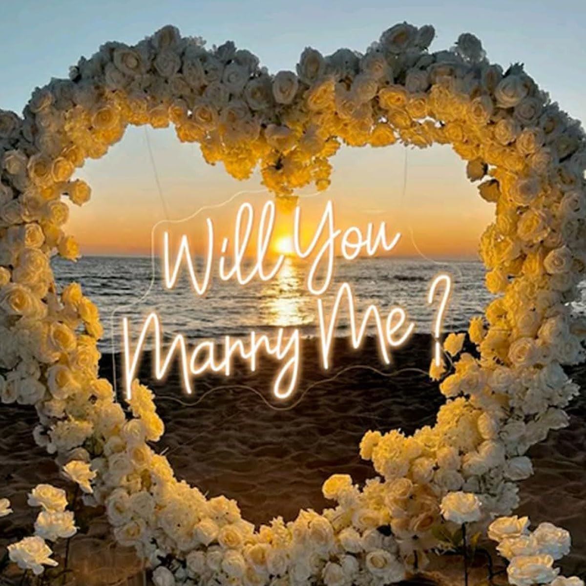 XIMAQIS Will You Marry Me Neon Sign - 30inch Custom LED Neon Light Wedding Party Decor