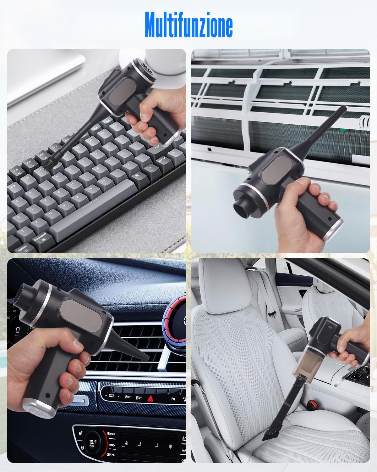 Aspirapolvere Per Computer, Aria Compressa Elettrico con luce LED, 50000 RPM Cordless Portable Vacuum,Elettrico Rimuovi Polvere Senza Fili & Aspirapolvere, per Tastiera,PC,Pulizia Casa,Auto
