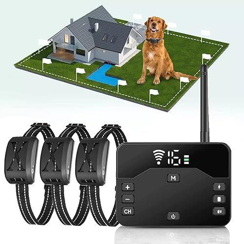Miniatura 9 de HEXIEDEN Valla inalámbrica para perros, sistema de contención eléctrica para mascotas al aire libre, collar de entrenamiento impermeable con