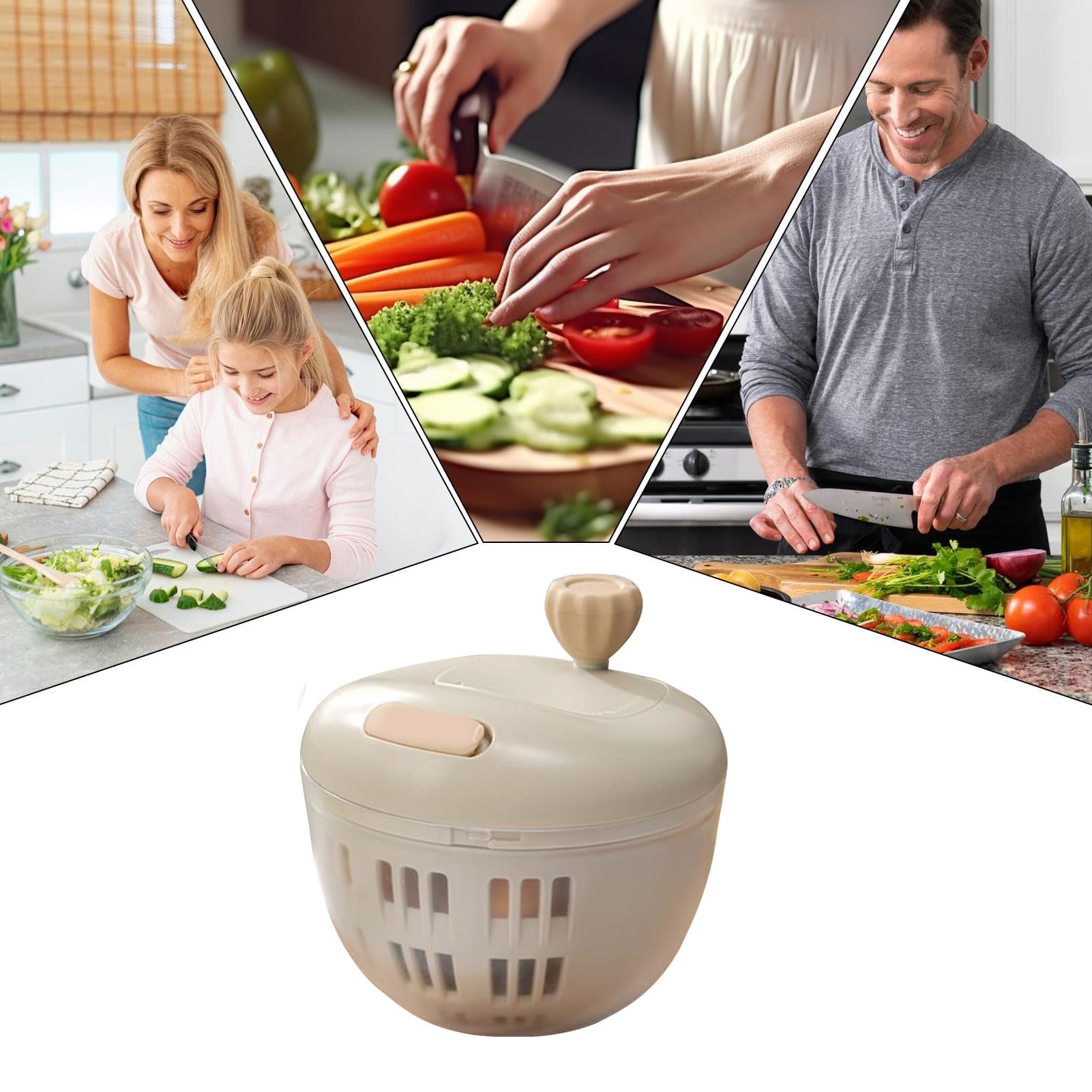 essoreuse à salade, Lave-vaisselle 800 ml, évier à fond antidérapant avec passoire intégrée for la cuisine, les activités de plein air, le camping et pique-niques(Gray)