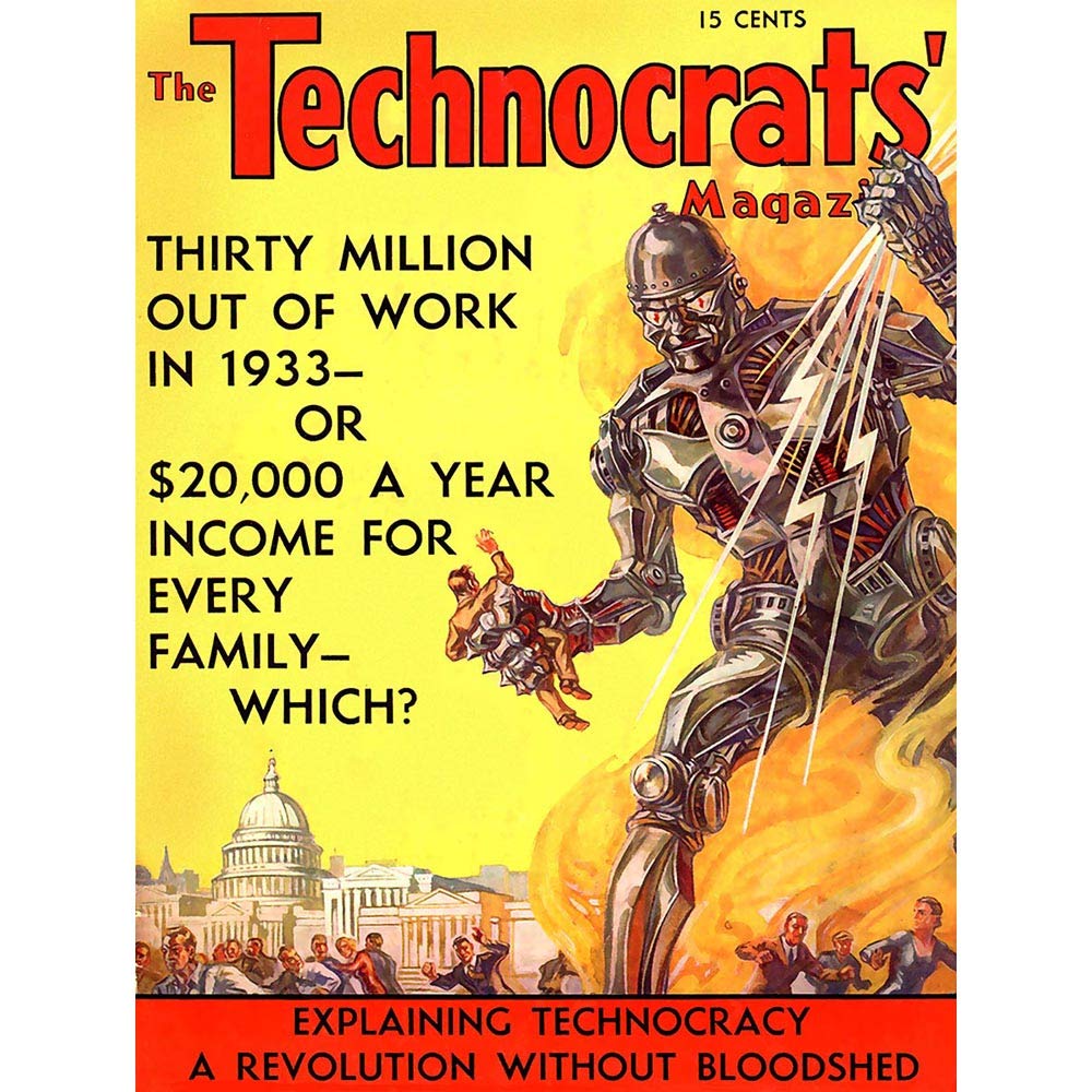 Wee Blue Coo Magazine Cover 1933 The Technocrats Art Print Poster Wall Decor 12X16 Inch