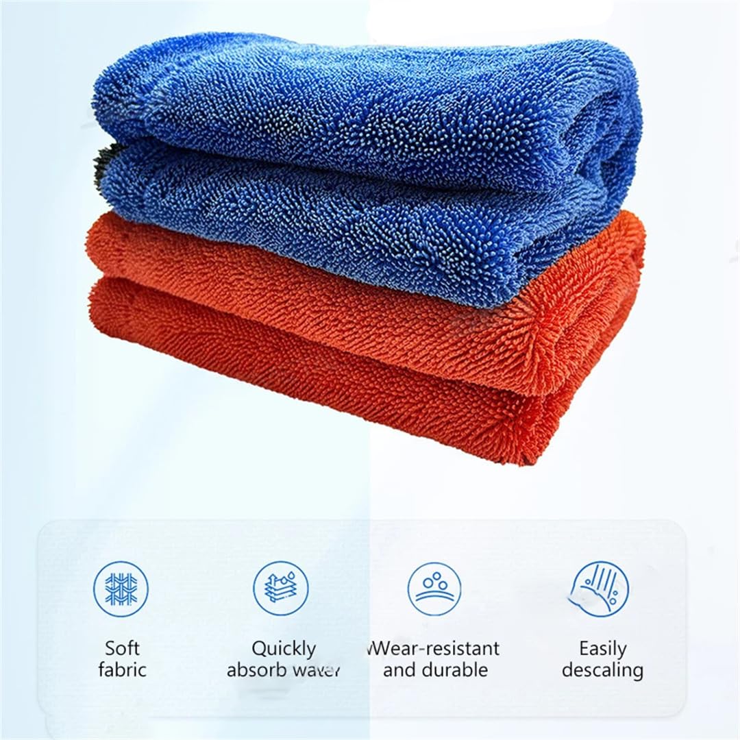 Kelsiop Asciugamano ultra spesso assorbente in microfibra per lavaggio auto per dettagli auto asciugatura rapida panno senza graffi 1200 g/m² diverse dimensioni
