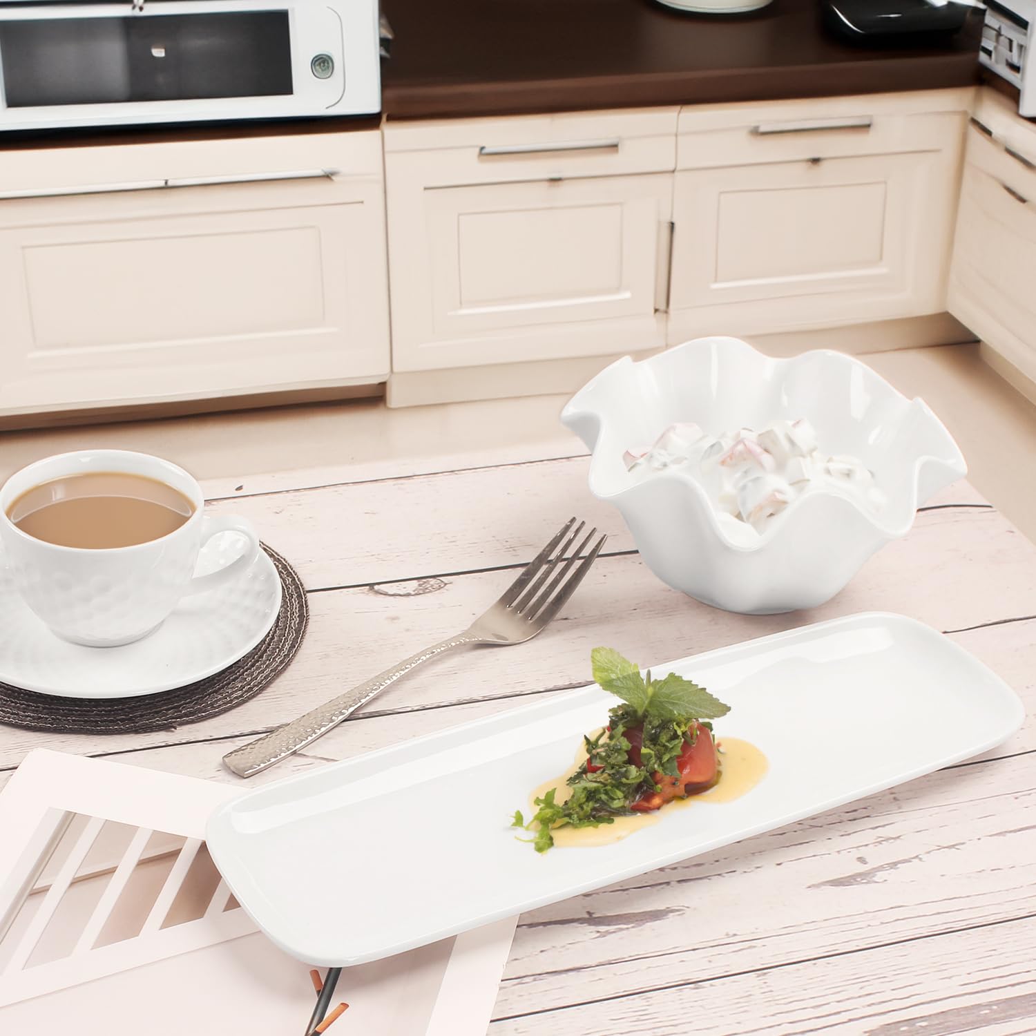 Assiette à olives, plateau à fruits secs, plateau à biscuits, résistant aux éclats, canoë à olives en porcelaine blanche, passe au lave-vaisselle, pour collations, gâteau mousse, tiramisu,