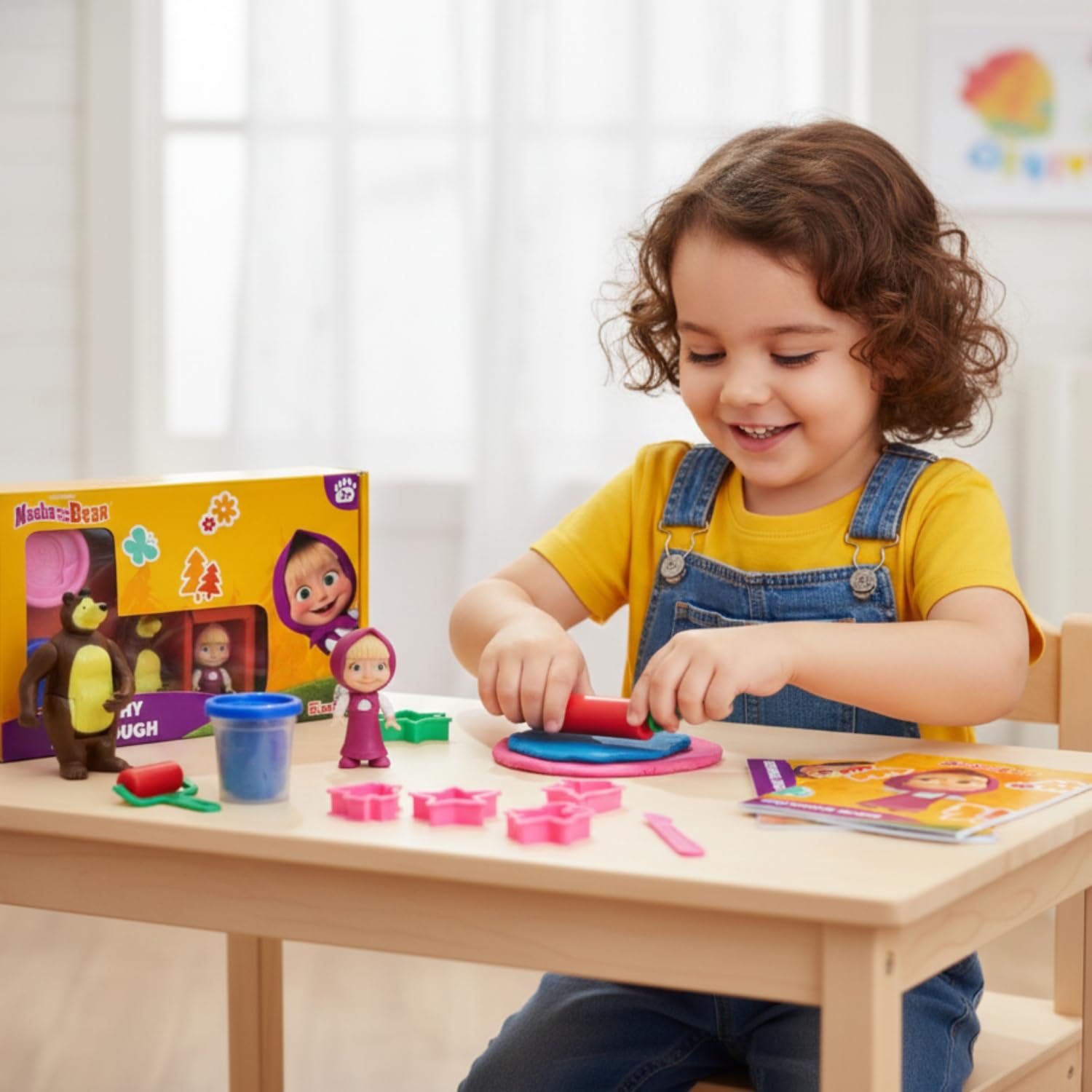 Simba Masha and The Bear Squishy Fun Dough Play Set with Moulds and Figure, Ages 3+ 2