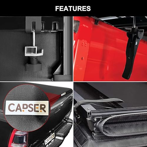 Miniatura 5 de CAPSER Cubierta Tonneau de triple pliegue de 5.7 pies para Dodge Ram 1500 2009-2023 (clásico y nuevo) Fleetside de 5.7 pies (67.4 pulgadas) sin caja