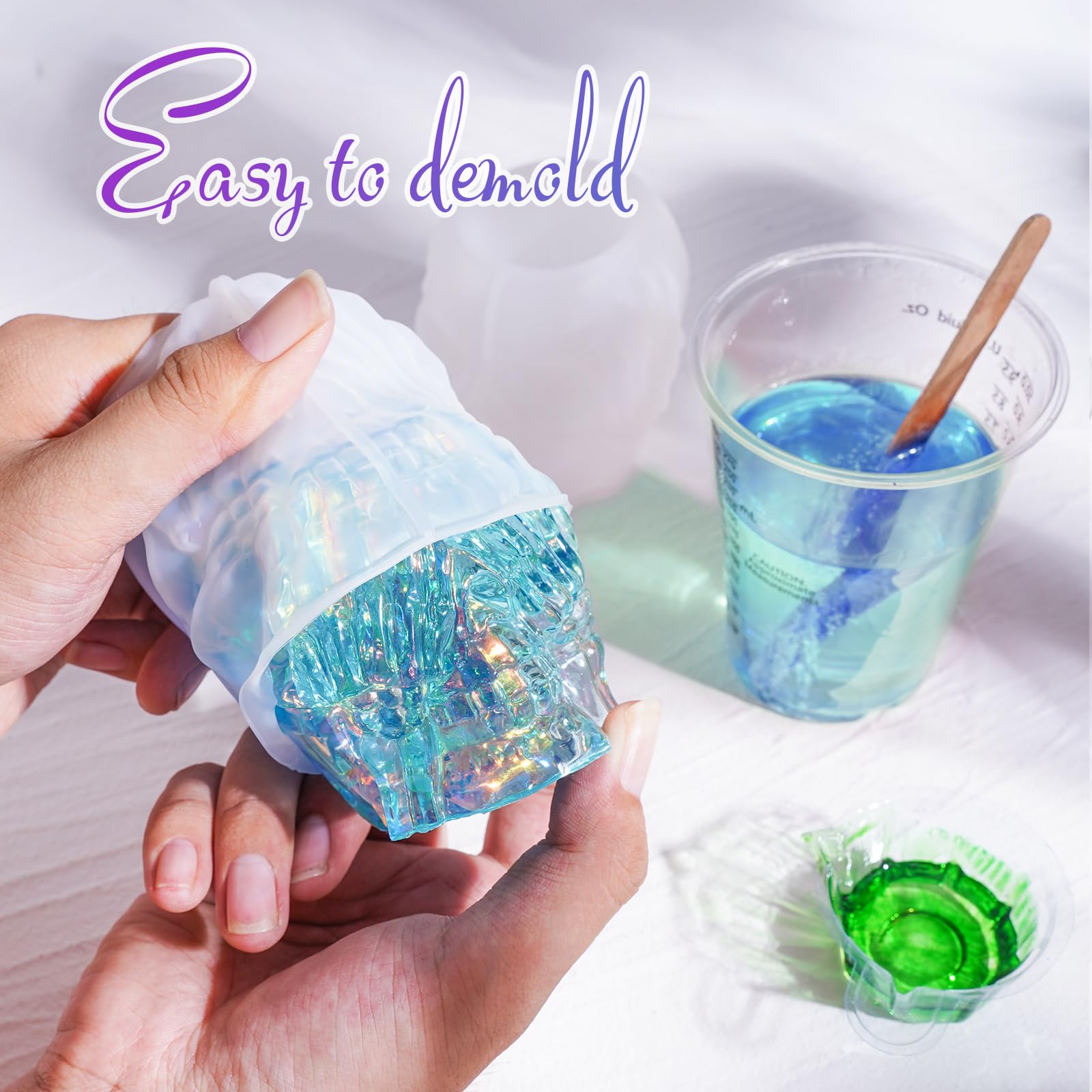 LET'S RESIN Skull Resin Molds, Hear-no, Speak-no - Image 4