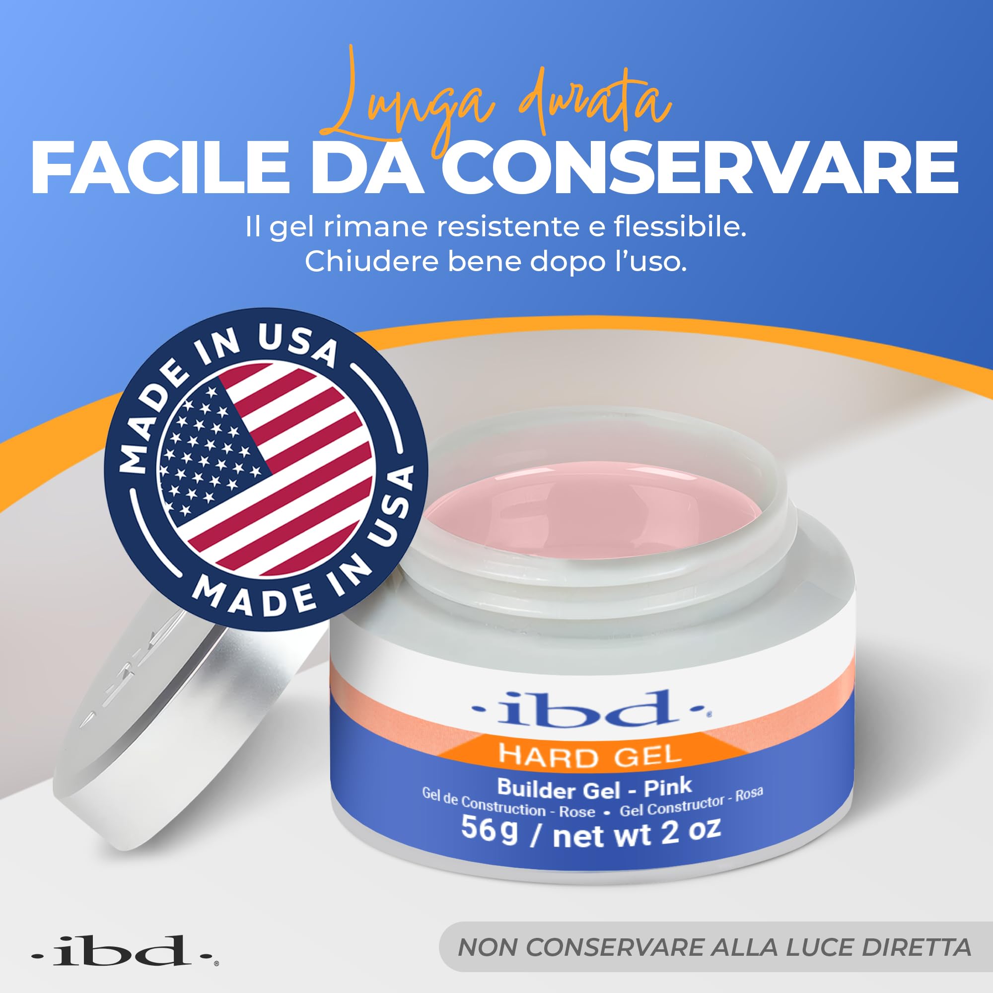 IBD Hard Gel - Gel costruttore UV rosa, 56 g - MADE IN USA - Gel costruttore premium per unghie in gel