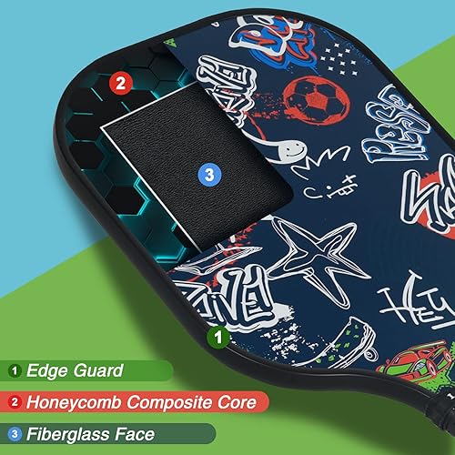 Miniatura 5 de Palas de pickleball, regalo de pickleball, raquetas de pickleball de fibra de vidrio, toalla de enfriamiento y cubierta de pickleball - Juego de