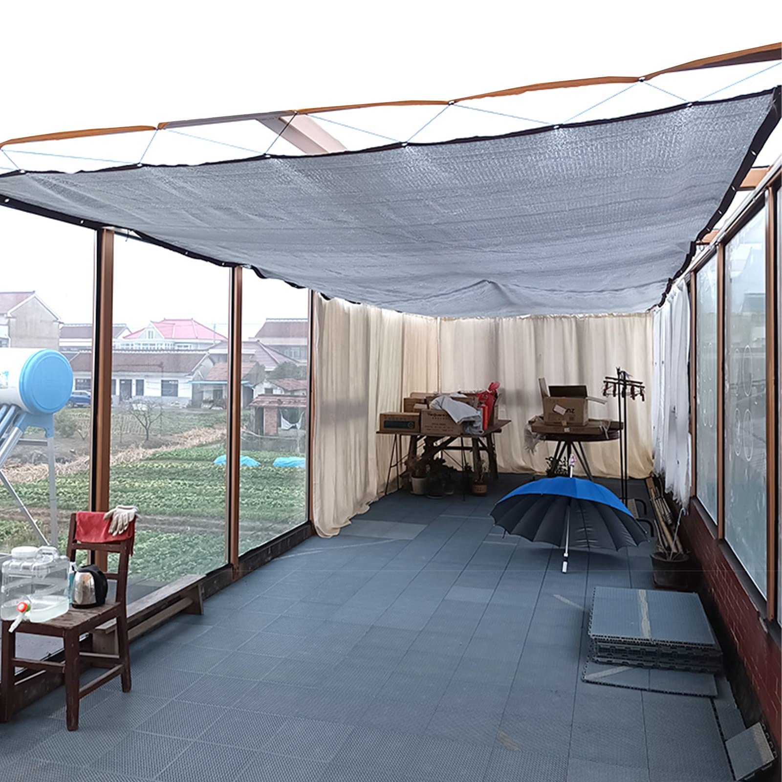 99% odblaskowa srebrna plandeka z przelotkami, folia aluminiowa, ochrona przed słońcem i deszczem, wszechstronna tarcza odblaskowa do ogrodu, na taras, samochód, zaciemnienie okien.