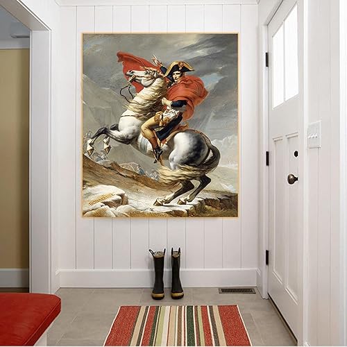 Miniatura 5 de Cuadros famosa impresa en lienzo.Jacques-Louis David "Napoleón cruzando los Alpes" lienzo cuadro de arte de pared para decoración del hogar 7.9x9.8