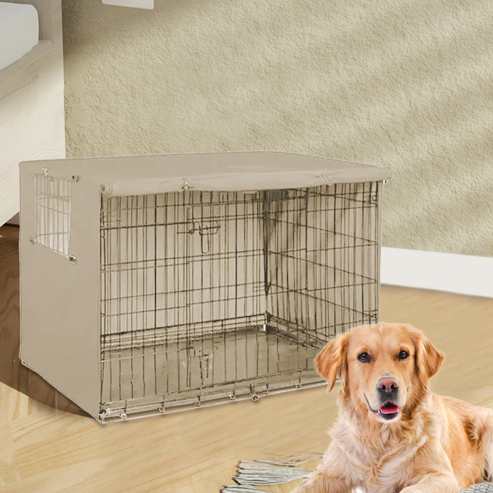 Cubierta De La Jaula para Mascotas - Cubierta De Perro para Perros De Oxford, Cubierta De Caja para Perros Impermeable | Tapa para Mascotas De Tela Oxford Pesada con