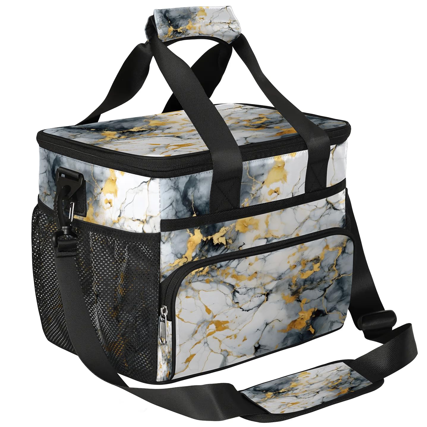 Große Lunchtasche mit Marmor-Textur-Design, für Erwachsene, Herren, Damen, Kinder, Mädchen, Jungen, isolierte Lunchbox, Kühltasche, Kühltasche, Kühltasche, Kühltasche, Kühltasche für Arbeit, Picknick,