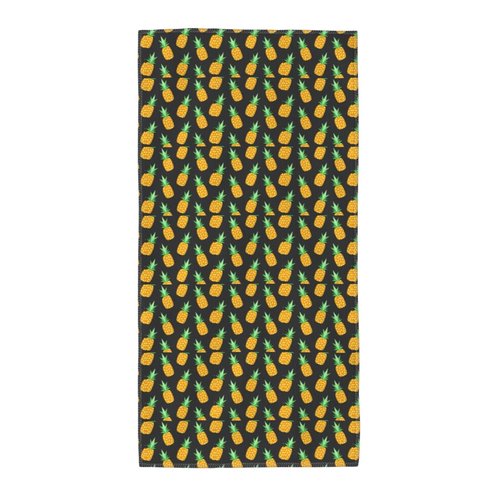 WYCZHY Yellow Pineapple Printed Quick Dry Beach Towel For Camping Travel Vacation