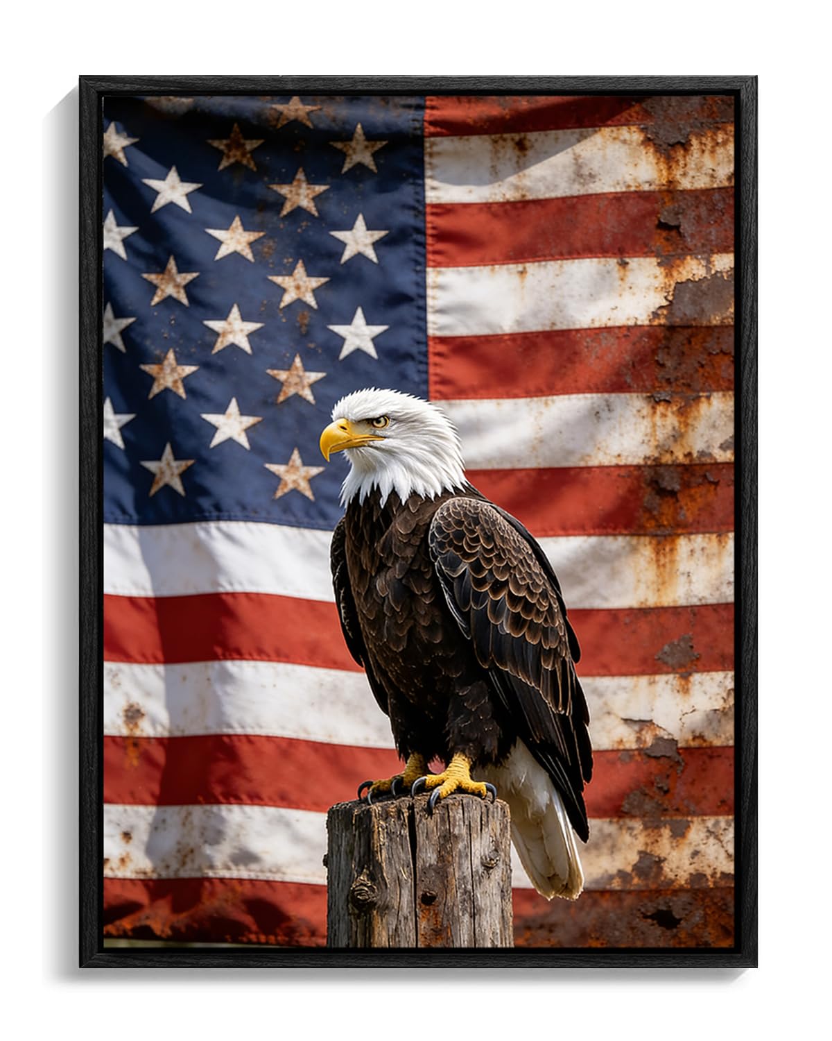 American Flag Framed Canvas Wall Art, 4th of July Canvas Prints
