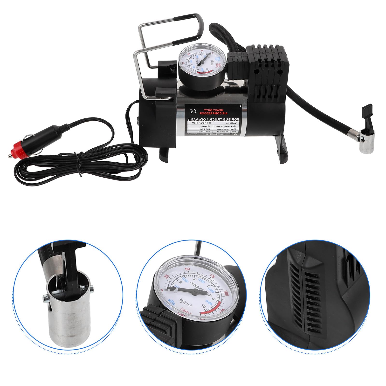 ABOOFAN Compresseur Air Portable Psi Pompe Électrique Gonfleur Pneus Voiture Vélo Moto avec Démarrage One-click Compact et Léger pour Camping et Urgence