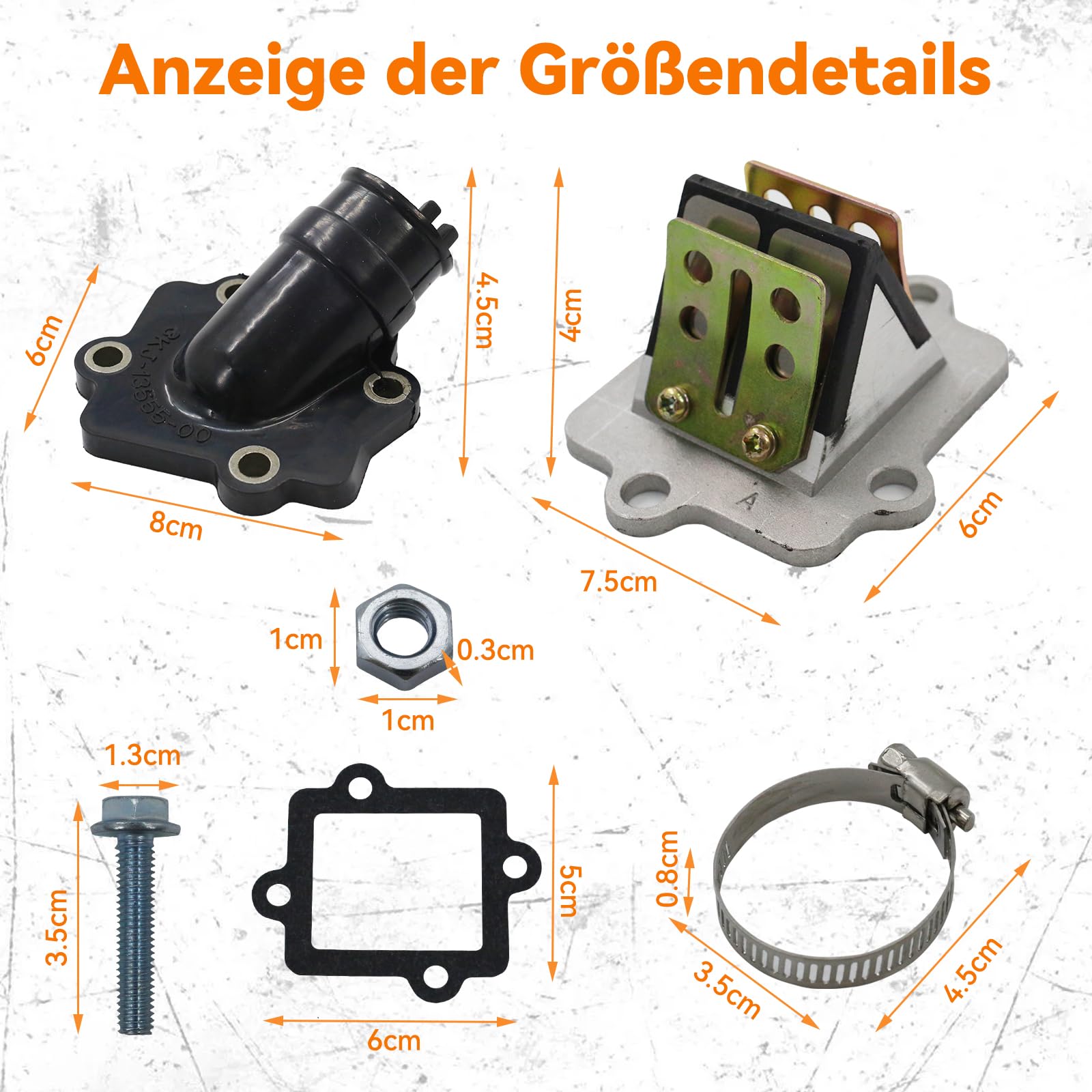 Blok membranowy z króćcem ssącym i zestawem uszczelek – kompatybilny z Yamaha Aerox, Nitro, Aprilia SR50, CPI, MBK, Sachs Roller (OEM: 0450065, 0450063)