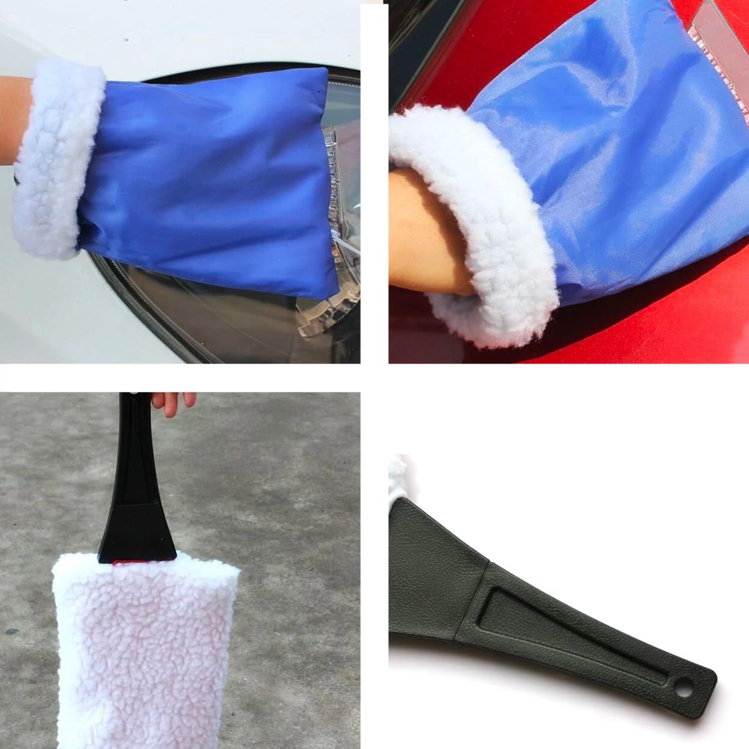 WUYJI Raschietto Per Ghiaccio Per Auto Con Guanto Impermeabile – Lama In Plastica, Fodera Calda, Rimozione Neve E Ghiaccio Dal Parabrezza