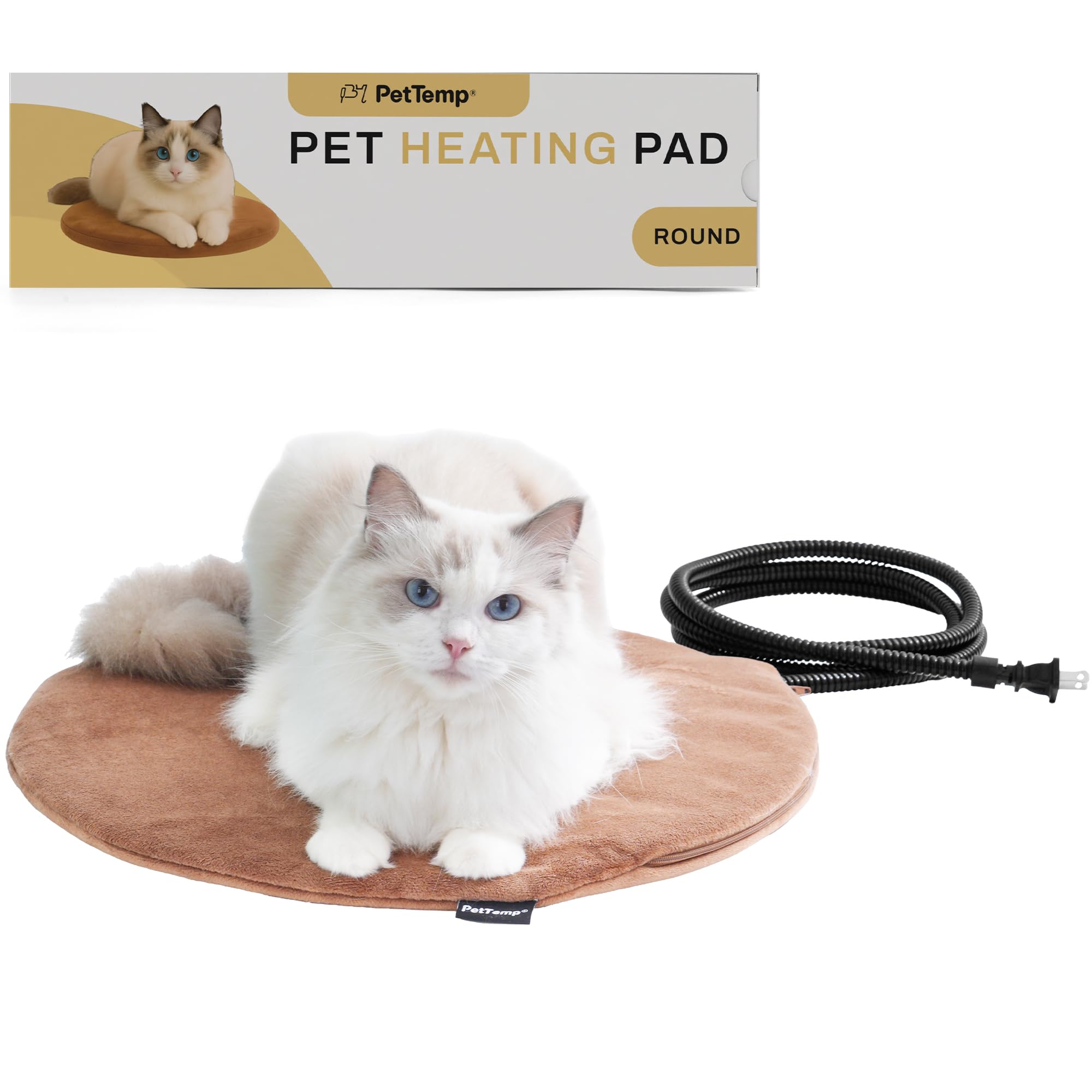PetTemp Pet Heating Pad for Cats Dogs Indoor & Sheltered Outdoor Waterproof Heated Cat Bed Heated Dog Bed Chew Resistant Cord Constant Temperature