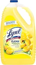 Lysol Multi-Surface Cleaner, Sanitizing and Disinfecting Pour, to Clean and Deodorize, Sparkling Lemon and Sunflower Essence, 144 Fl Oz