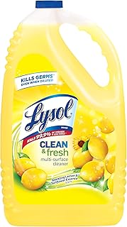 Lysol Multi-Surface Cleaner, Sanitizing and Disinfecting Pour, to Clean and Deodorize, Sparkling Lemon and Sunflower Essence, 144 Fl Oz