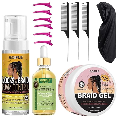 Gel trenzado extra de sujeción para trenzas, gel suavizante para torceduras, trenzas, control de bordes de maíz, gel de trenzado extra y aceite de disponible en Yaxa Colombia