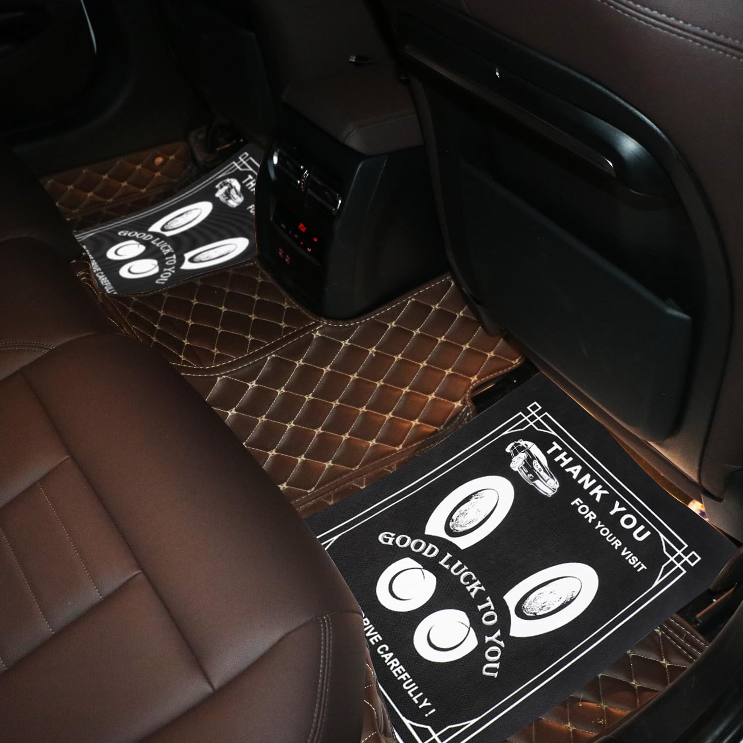 RUENXG 50-Pack Black Disposable Car Floor Mats 19 6x15 7 Inch Heavy-Duty Automotive Protectors for Car Wash Detailing — view 6