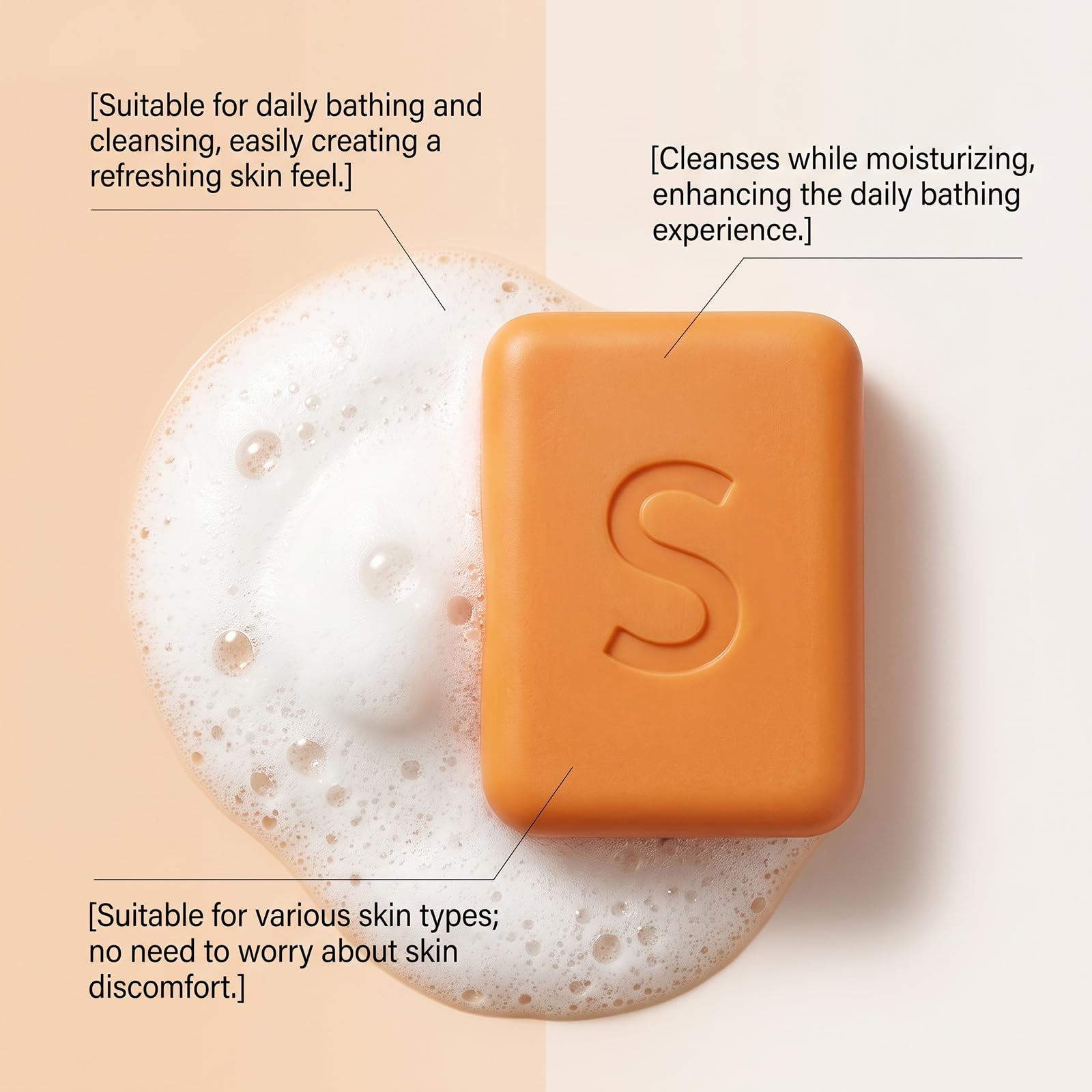 Saponetta al cachi per remove odori e sudore, sapone da bagno deodorante con estratto di cachi e limone, detergente corpo idratante a pulizia profonda, deodorante e antiodore (6pcs)