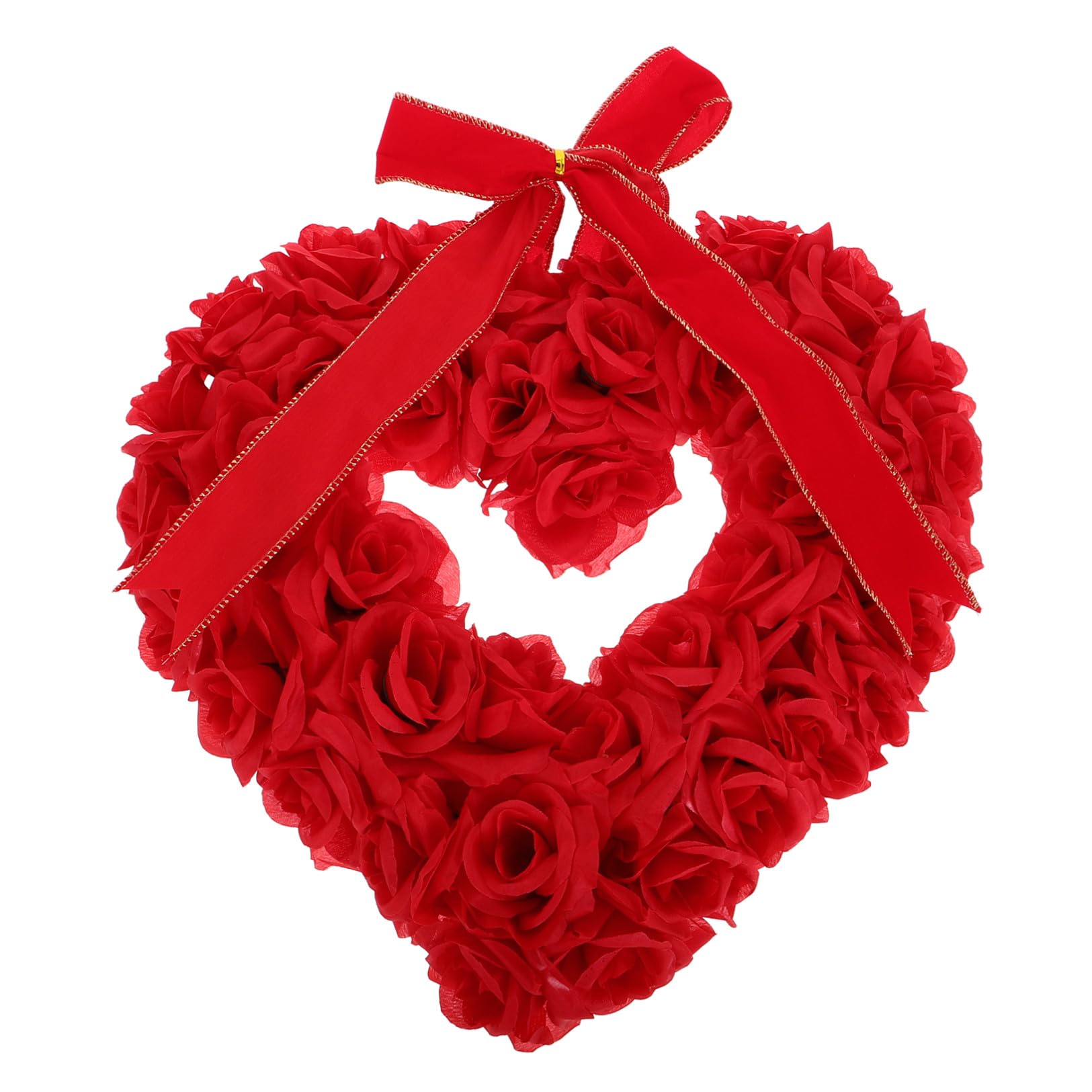 Couronne de Saint-Valentin de cœur 40 cm aux roses artificielles durables