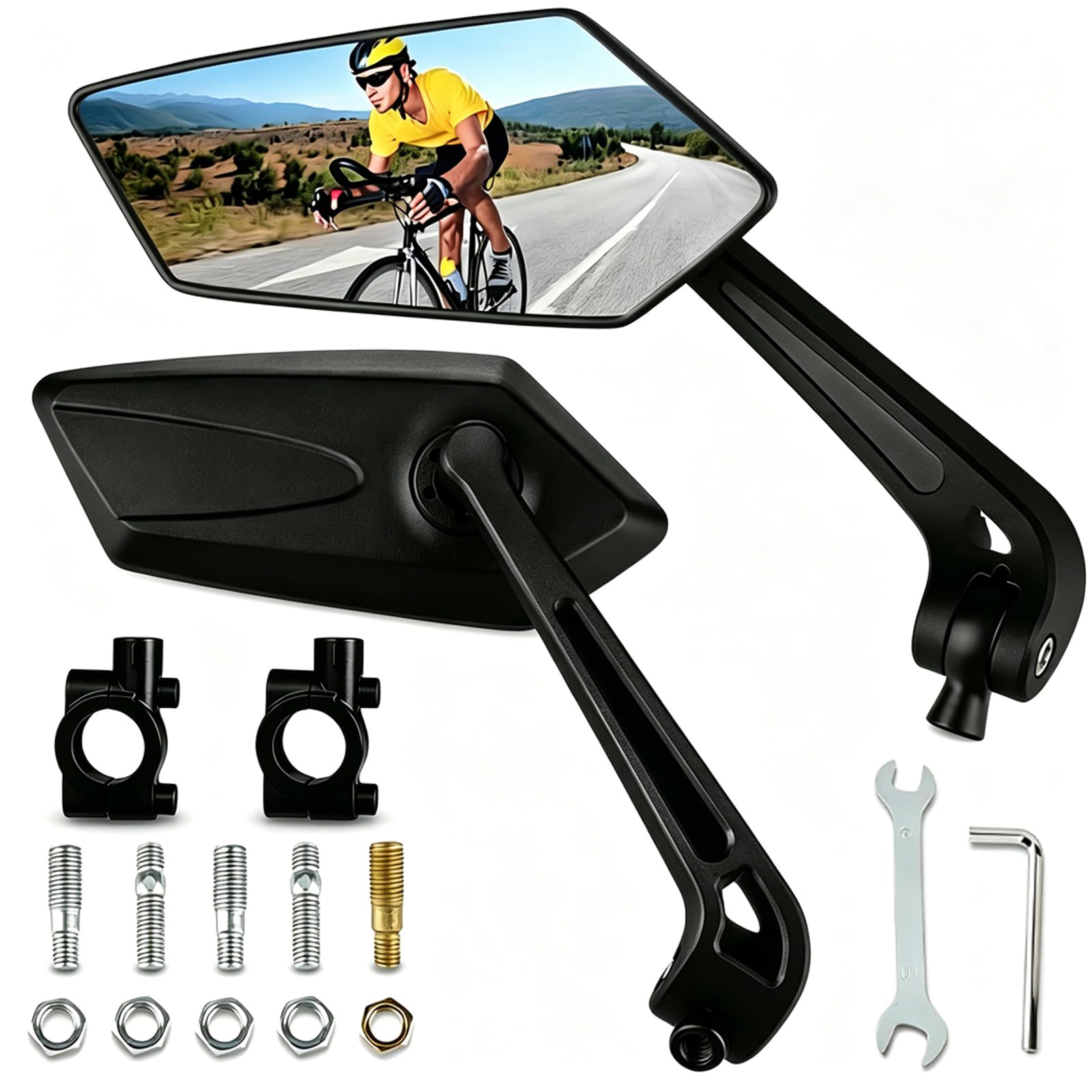 Photo 1 of ***MISSING HARDWARE*** 2 Pack Aluminum 360° Adjustable Bike Rear View Mirrors Scratch Resistant