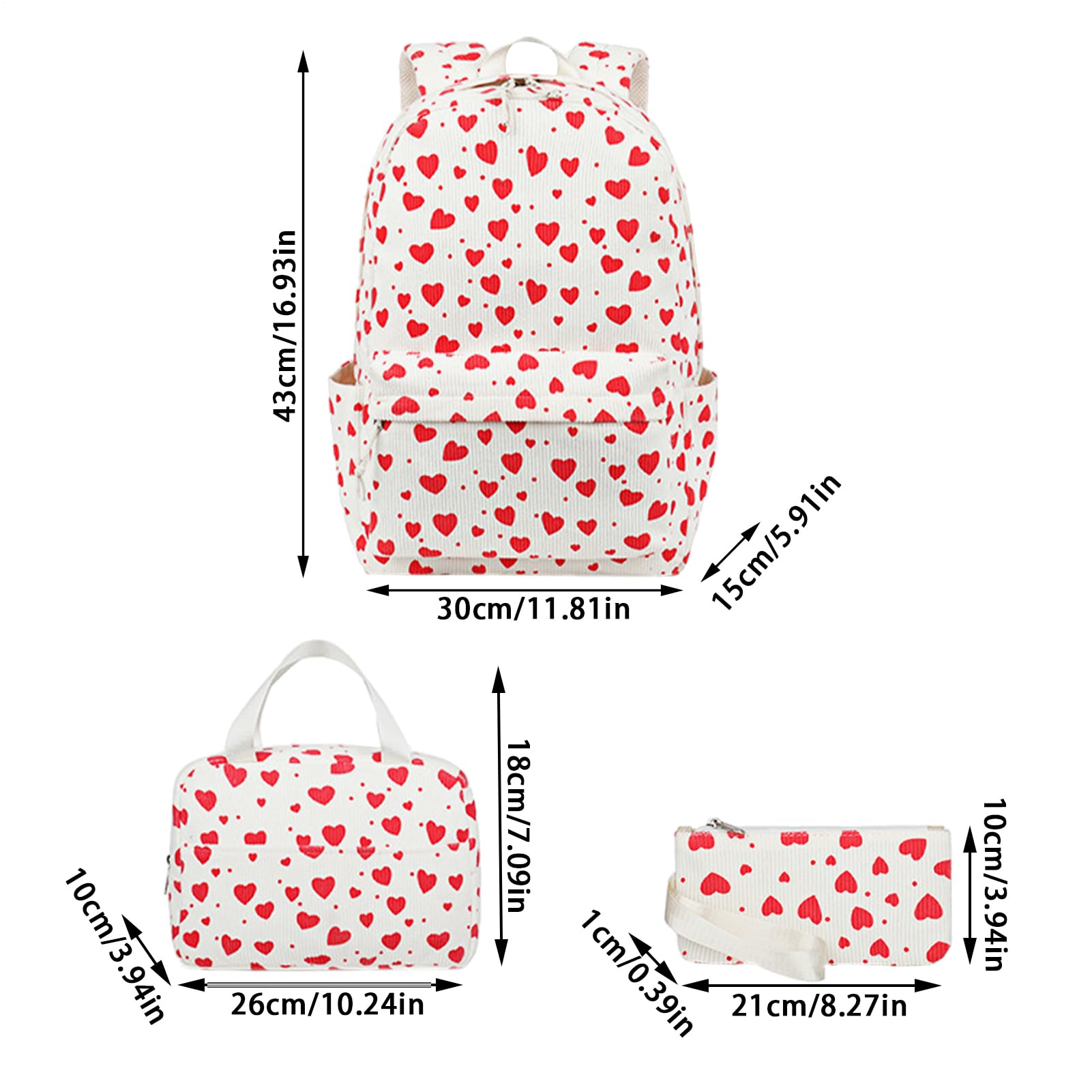 Schulrucksack für Kinder Rucksack, Brotdose, Federmäppchen | Büchertaschen-Set Für Frauen Mädchen Reisen Wandern Camping Outdoor Aktivitäten Outdoor College Sport Urlaub