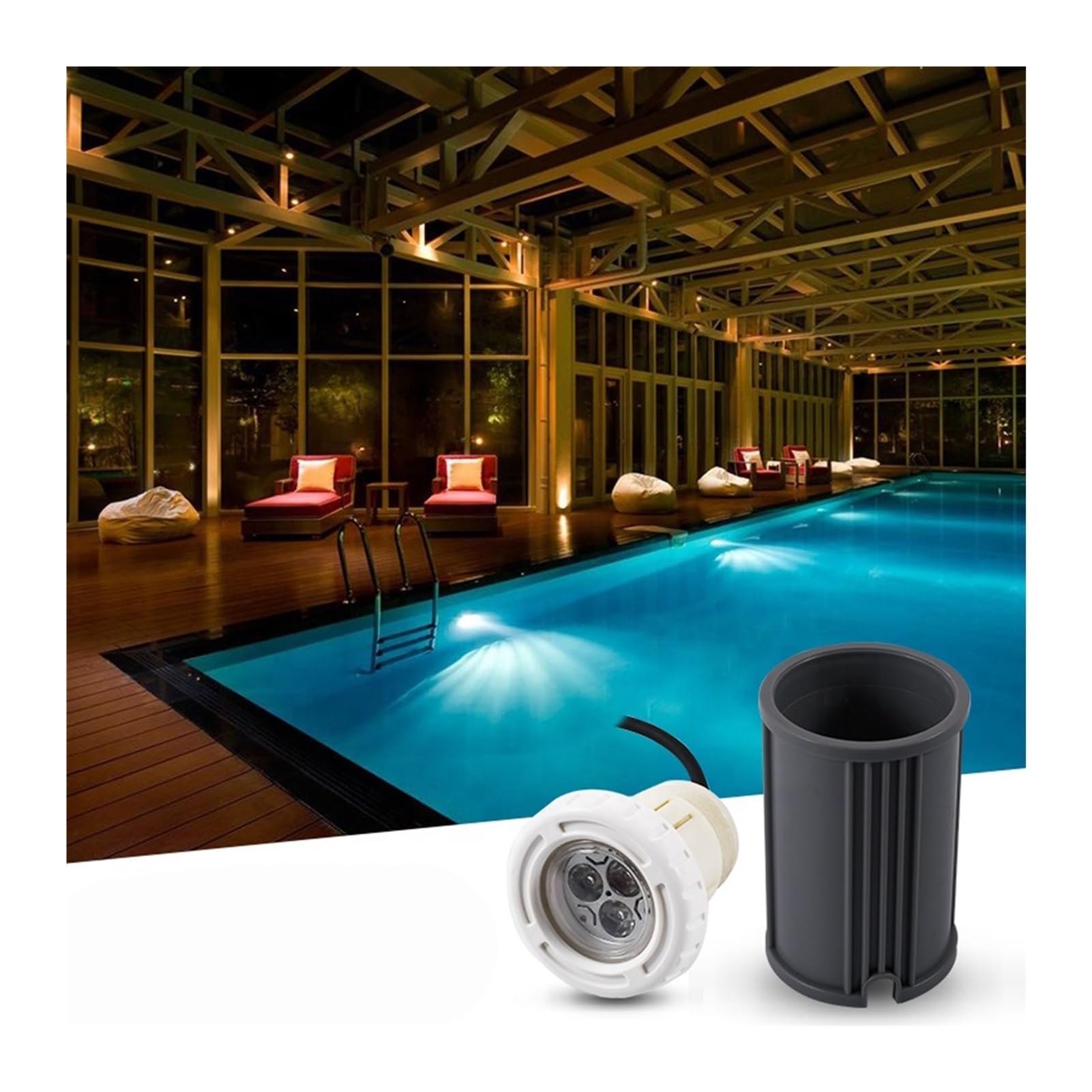 Faretto LED per Piscina 3 Pack, 3w ABS IP68 Impermeabile 12V Luce da Incasso Piscina (Natural)