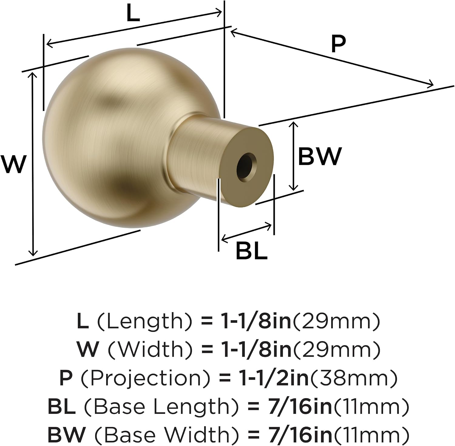 Amerock Coble 1-1/8 inch (29mm) Diameter Golden Champagne Cabinet Knob, BP37660BBZ