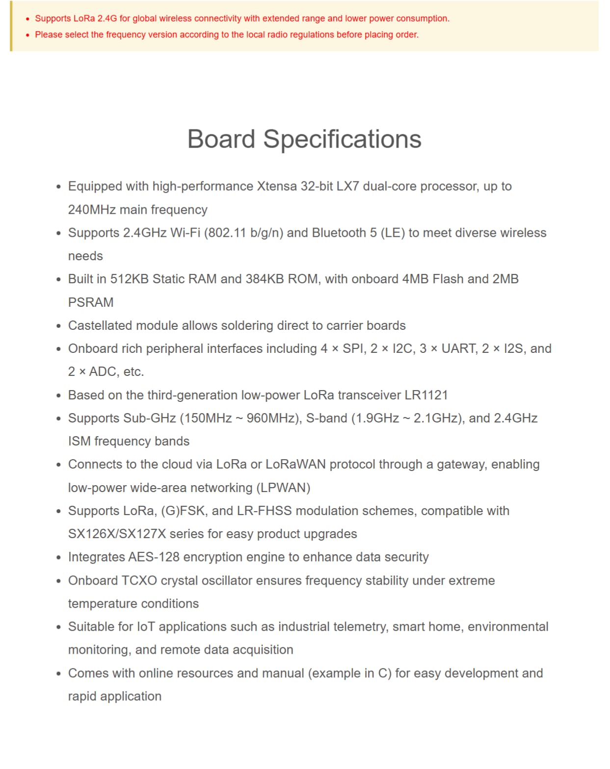 TUOPUONE Carte de développement ESP32-S3 LoRa (ESP32-S3-LR1121-HF), intègre la puce RF LR1121 de troisième génération, prend en charge la communication sans fil LoRa sous-GHz/2,4 GHz