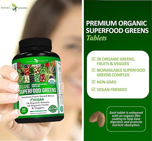 Miniatura 7 de Potent Garden Paquete de bienestar diario - Complejo Candida + verduras orgánicas de superalimentos