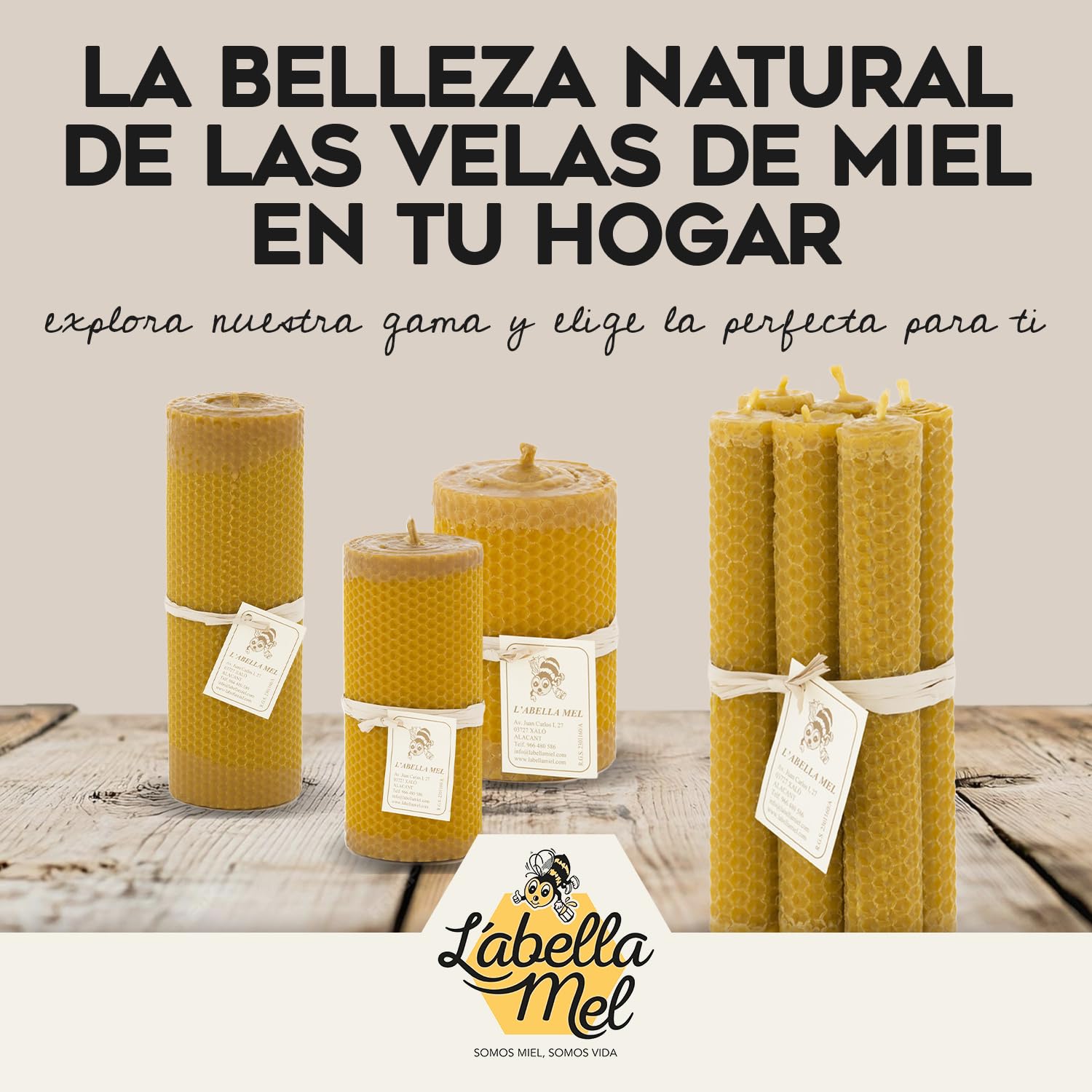 Velas de miel artesanales 20 × 2 cm hechas con cera de abeja natural y mecha de algodón; ideales para ritual, meditación y decoración, velas de cera de abeja natural sin aditivos en un PACK de 18.