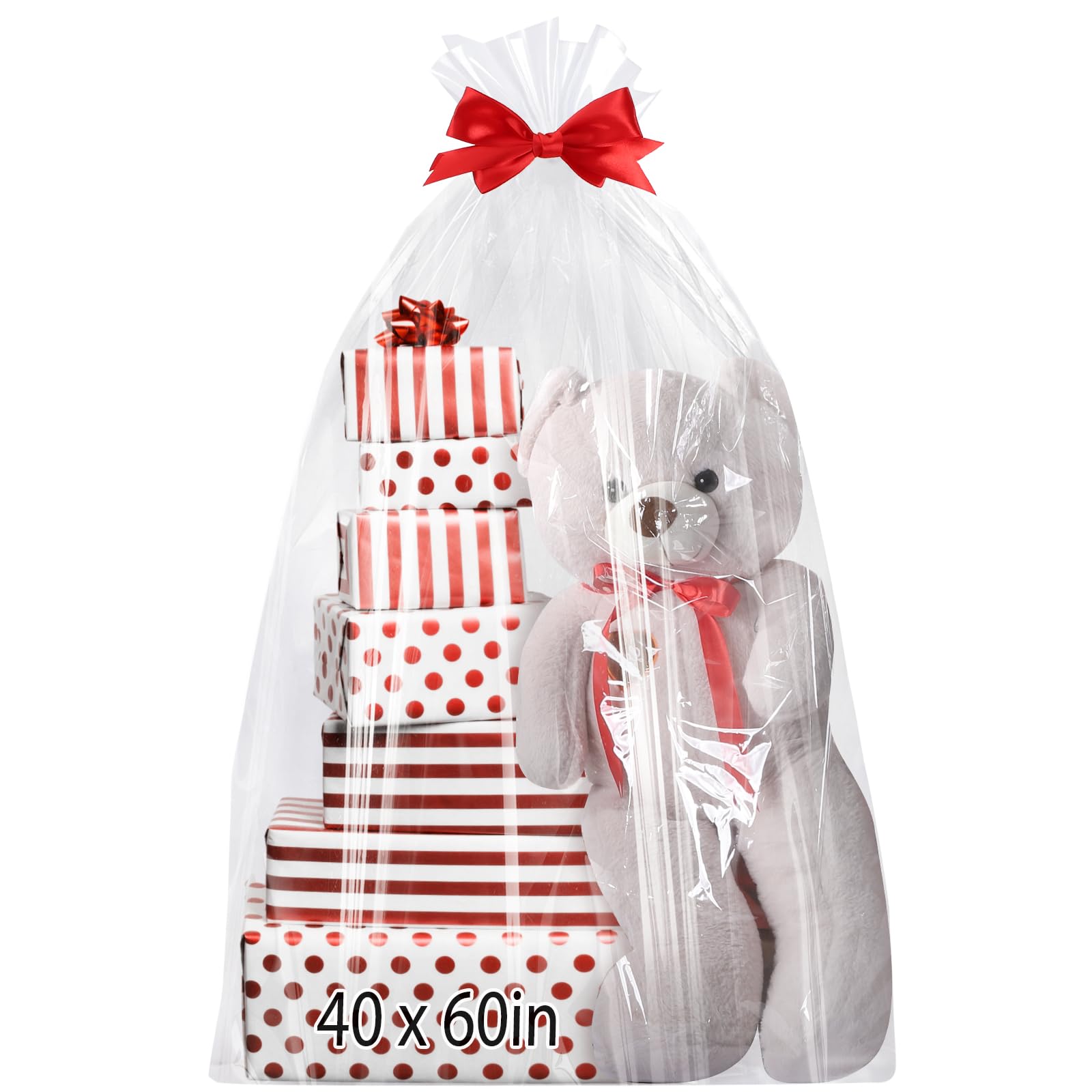 woric Extra Large Clear Cellophane Bags 40x60 Inch for Large Gift Baskets