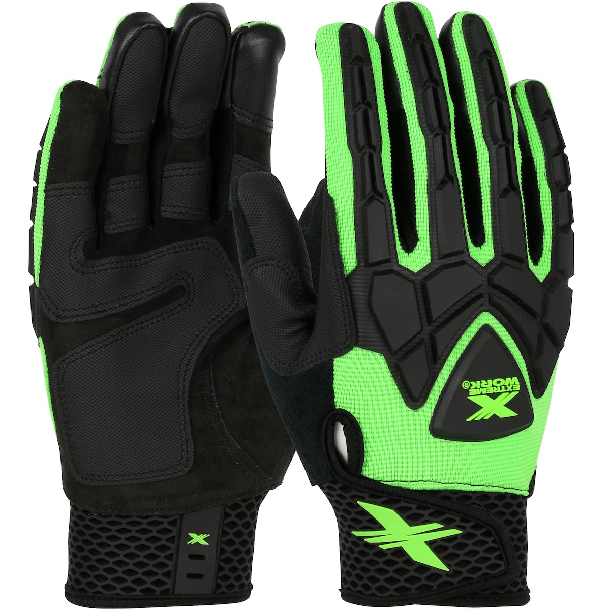 BOSS 89306, Extreme Work Strike ProteX with XLock Cuff Touchscreen Synthetic Suede Palm TPR Size 2XL
