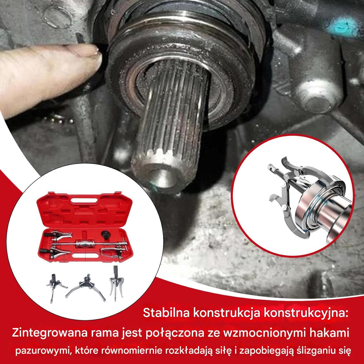 Zestaw ściągaczy łożyskowych Wyjmarka Do Łożysk Wewnętrznych I Zewnętrznych | Regulowane Akcesoria Samochodowe dla Początkujących Profesjonalistów i Dorosłych