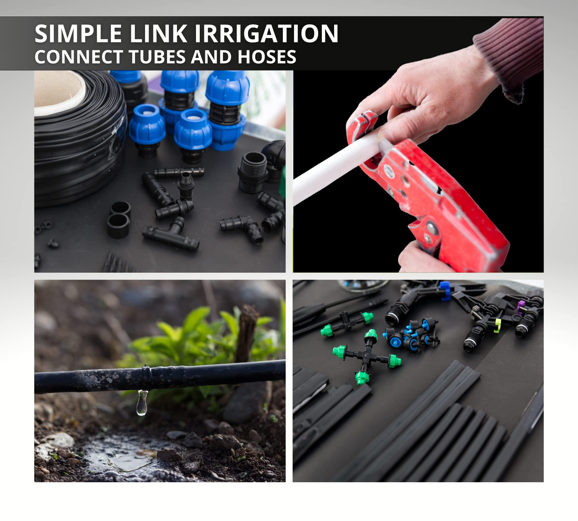 DOJA Bewässerungssystem Halter 100 Stück - Tropfschlauch Halterung 16mm