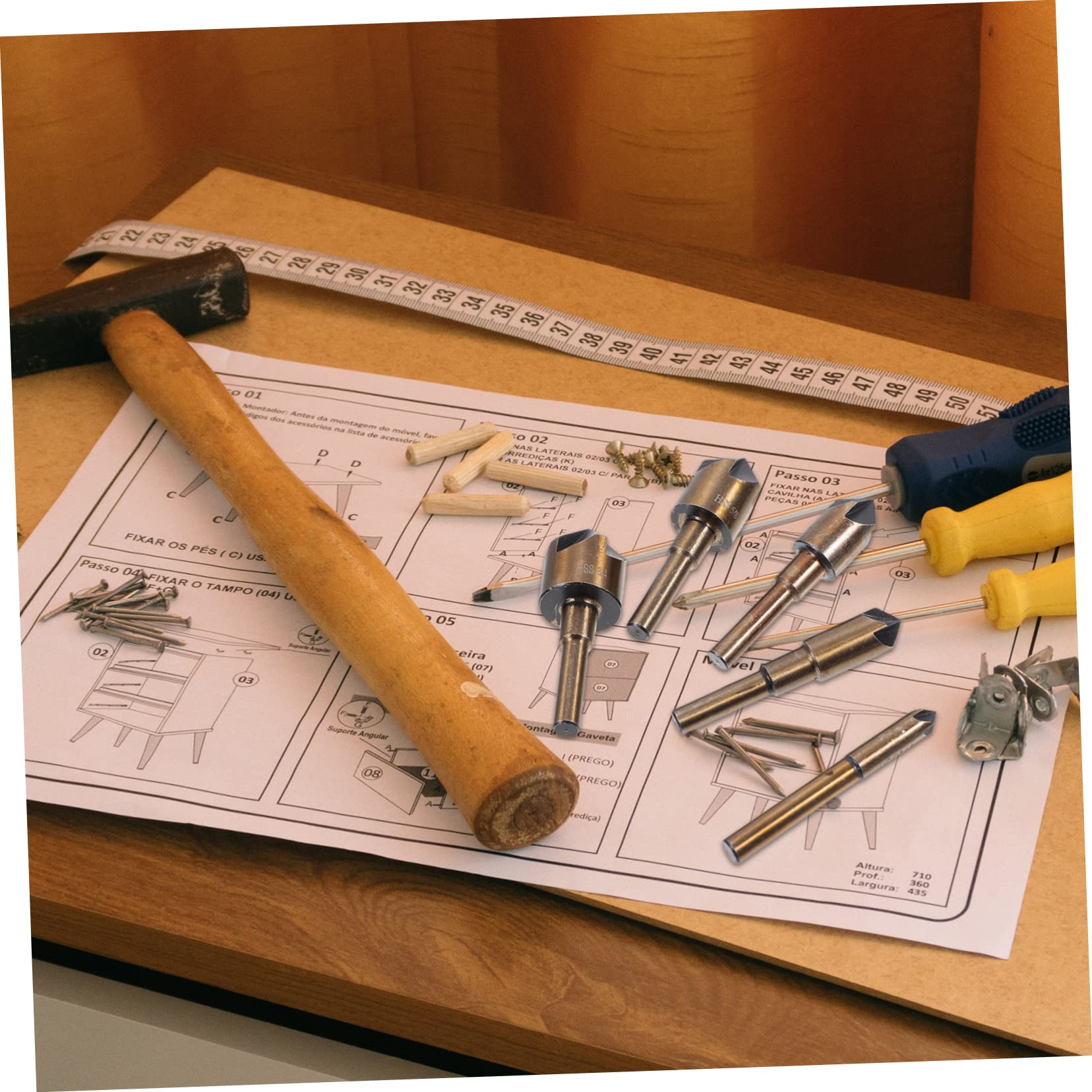 UKCOCO 15piezas Brocas Avellanadas Para Madera y Plástico Central y Taladro De Alta Herramienta De Acabado Para Carpintería y Proyectos De Bricolaje