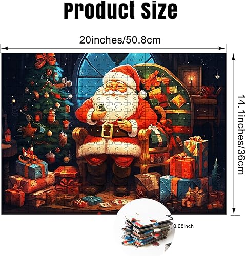 Miniatura 2 de 500 Piece Christmas Puzzle for Adults Teens, Christmas Jigsaw Puzzle Santa's Gift House Xmas Holiday Puzzle, Educational Games Family Entertainment