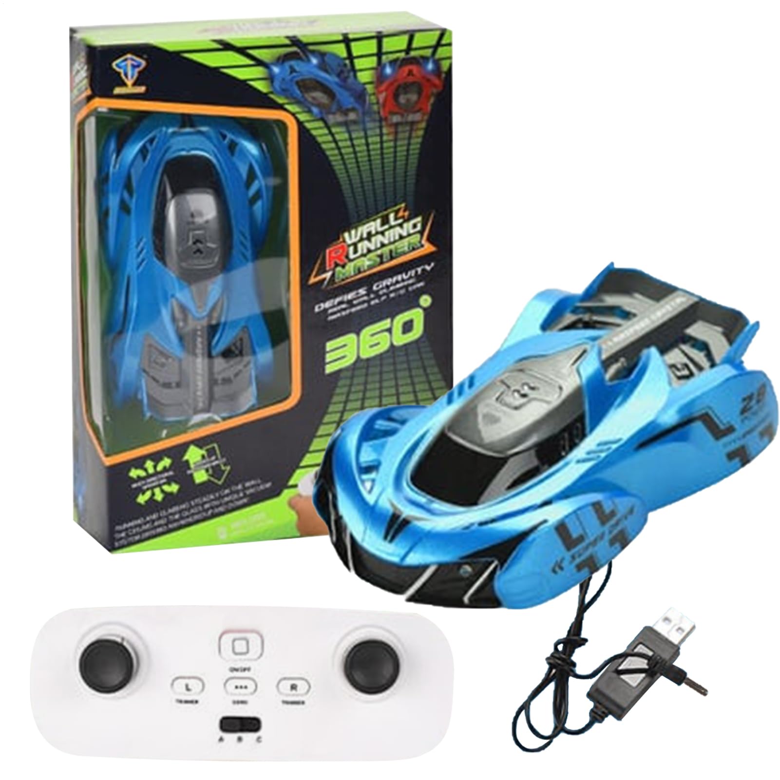 Coche Teledirigido para Escalar Paredes, 360° Drift Coche Paredes Drift RC Car Spider Juguetes Radiocontrol Recargable Carro Control Remoto con luz LED Coche Regalos Cumpleaños para Niños Niñas