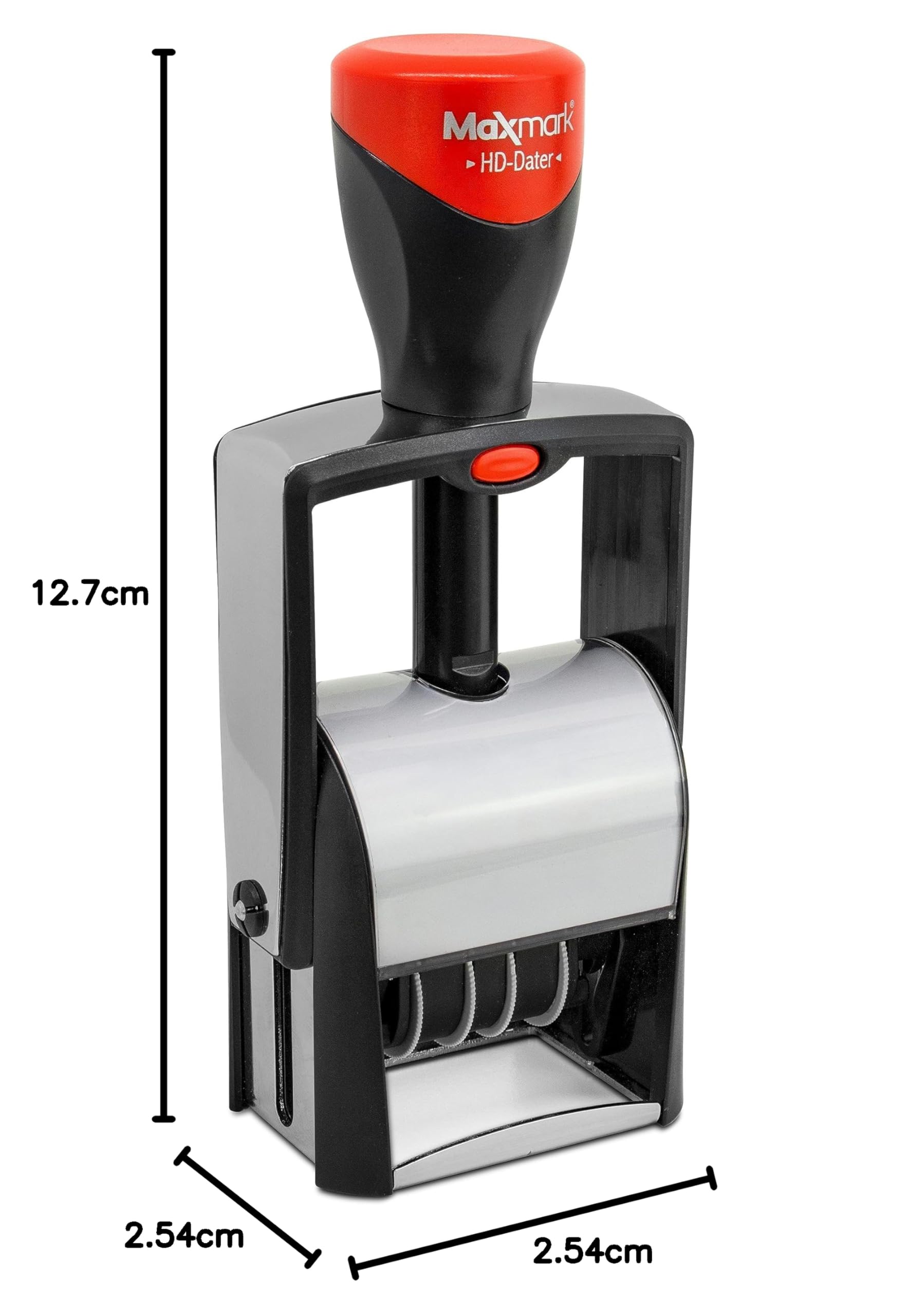 MaxMark Heavy Duty Date Stamp con "" Self inchiostrazione Stamp - 2 Colore Blu/Red Ink PAGATO