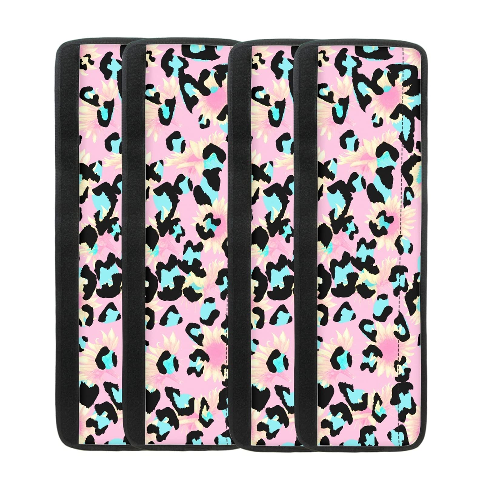 Freewander Refrigerator Door Handle Cover Set of 4 Soft Washable Anti-Static Dust-Proof Dishwasher Door Covers Pad Protector Prevent Food Stains, Pink Leopard Print