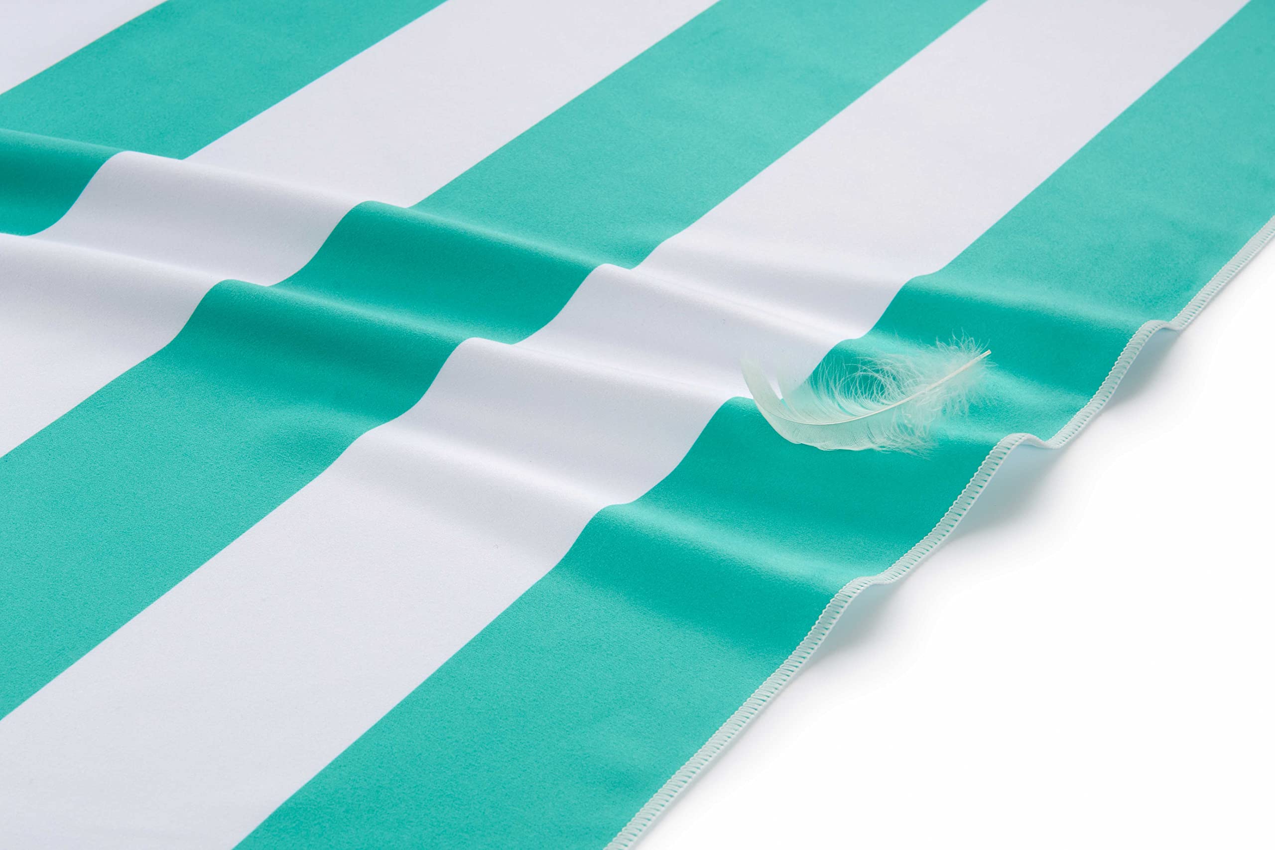Fit-Flip Telo Mare microfibra – leggero, fine e ad asciugatura rapida - Asciugamano Microfibra Grande Telo Mare XXL - 100% riciclato - rigato turchese-bianco 160cmx90cm