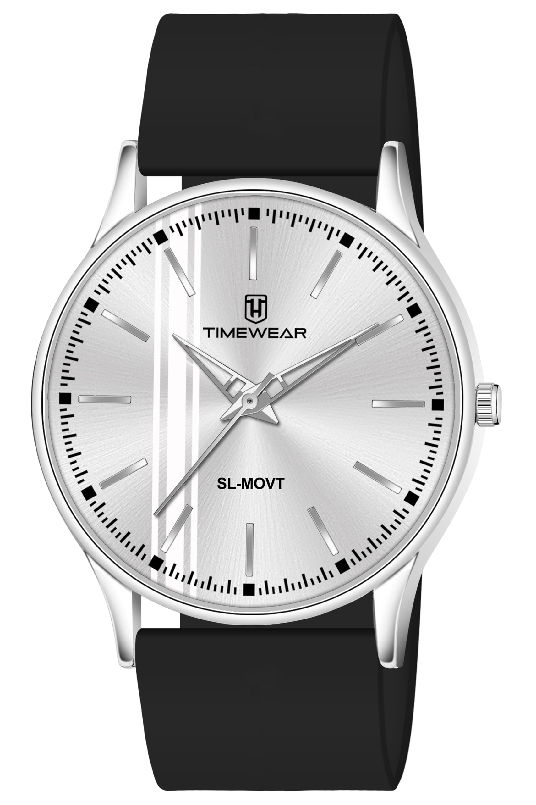 Analog Black Silicone Strap Watch for Men