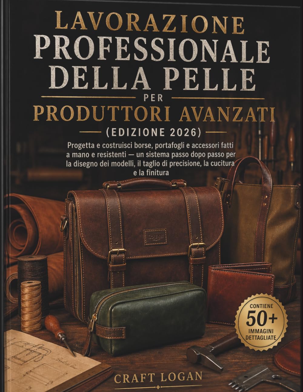 Lavorazione professionale della pelle per produttori avanzati Edizione 2026: Progetta e costruisci borse, portafogli e accessori fatti a mano e ... modelli, il taglio di precisione, la cucitur