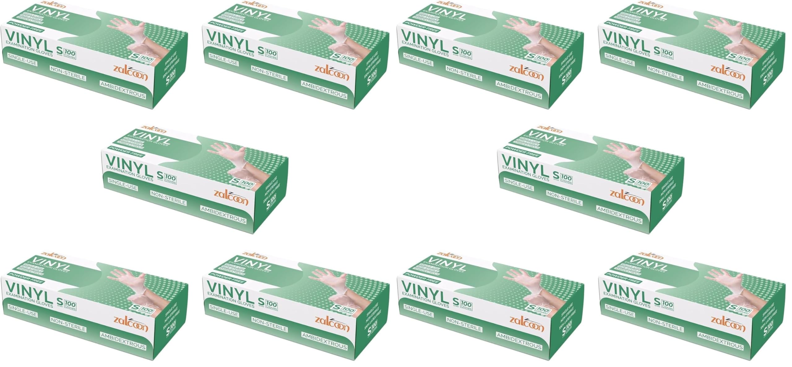 ZALCOON Vinyl Exam disposable Gloves, 4.5g latex free Powder Free Gloves for light use, Home, Cleaning, Food Prep, Food safe and Non-Sterile (5 Pack x 100 Pieces)