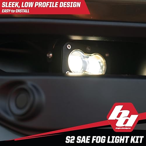 Miniatura 8 de Baja Designs S2 LED SAE Kit de luz de bolsillo antiniebla para Dodge Ram 25003500 2019+ Camión - Lente ámbar