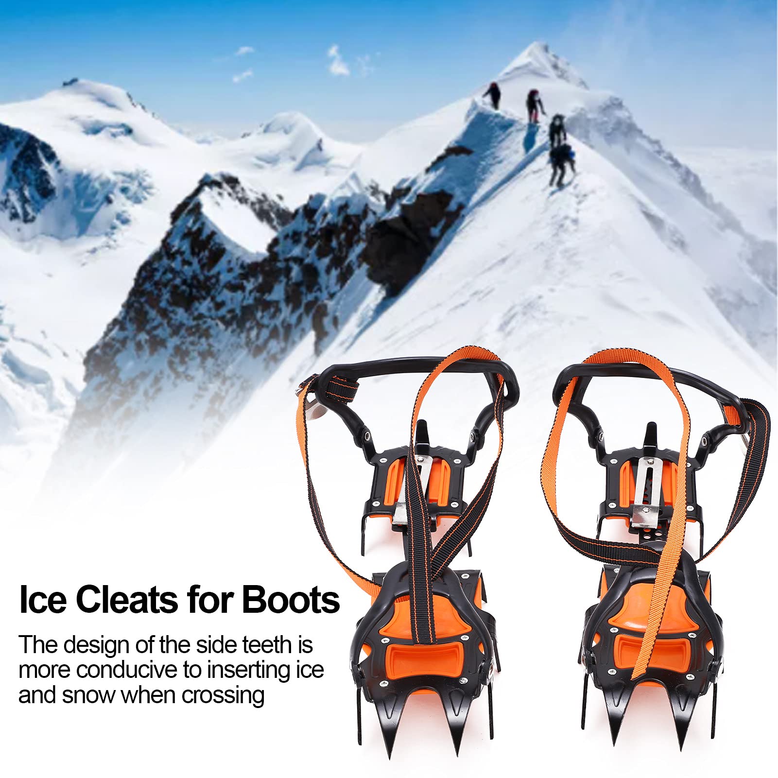 Crampons Anti Slip 12 Denti ad alta resistenza Stilla forte Stilling Ice Gatte per il Deserto della Giornata della neve